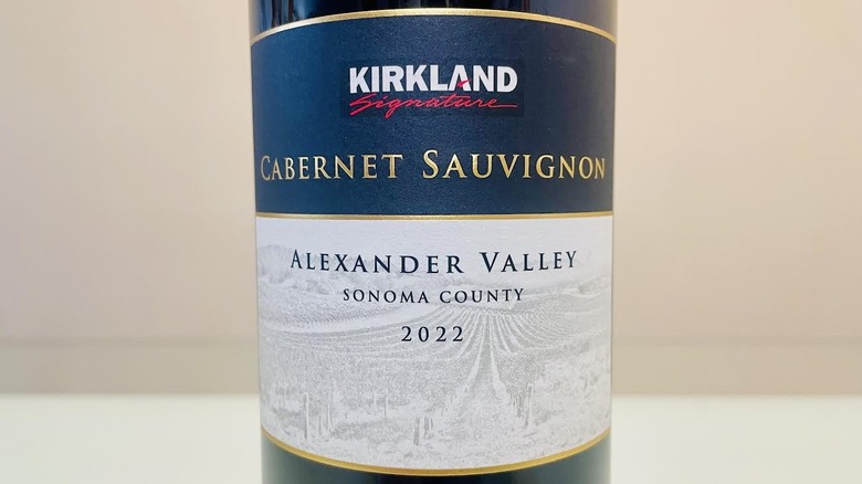 Close-up of Kirkland Signature Alexander Valley Cabernet Sauvignon label