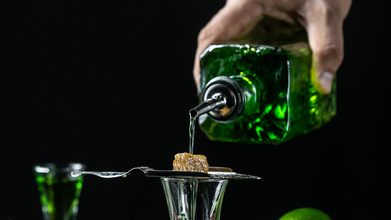 absinthe over a sugar cube