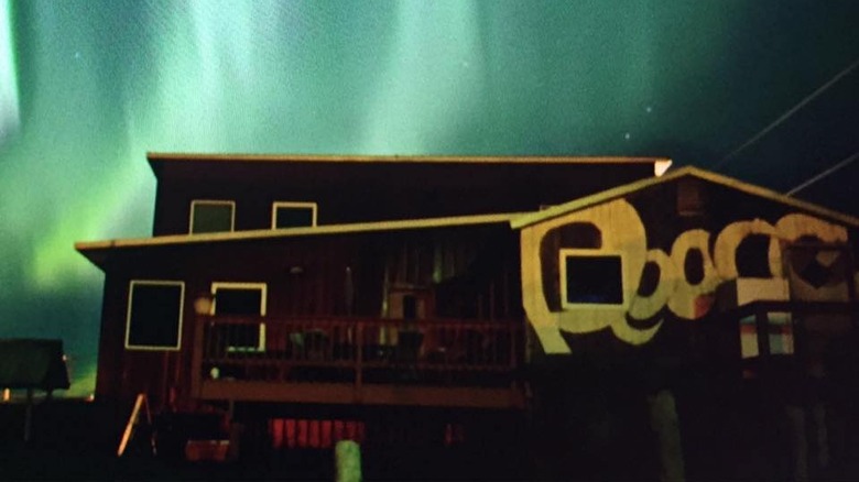 Peace on Earth restaurant under Northern Lights