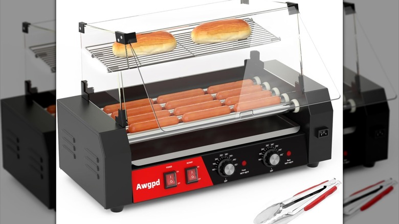 Awgpd hot dog roller and bun toaster