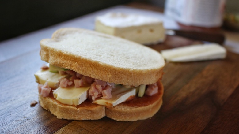 sandwich on cutting board