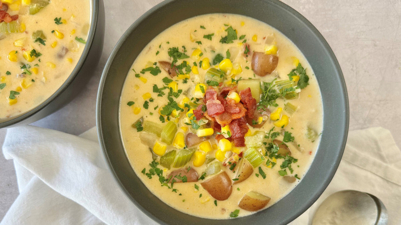 Bowl of clam chowder