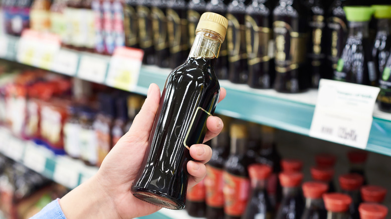 Asian condiments at the grocery store