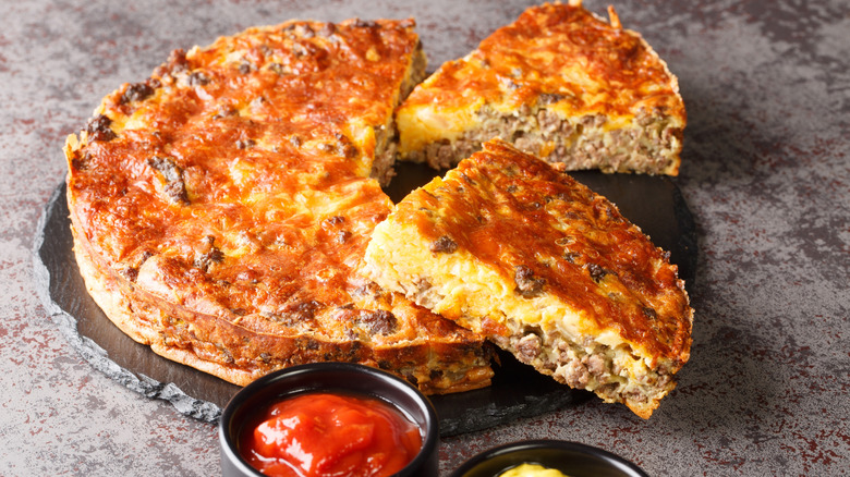 prepared American cheeseburger pie