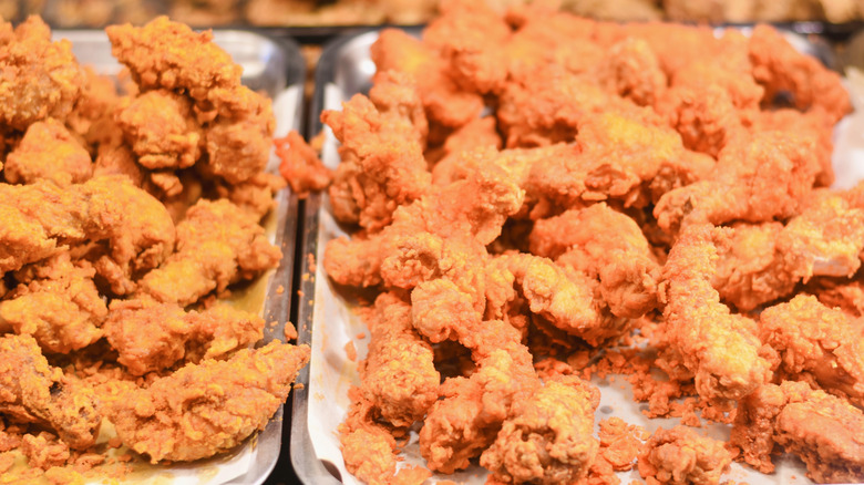 fried chicken served in buffet style