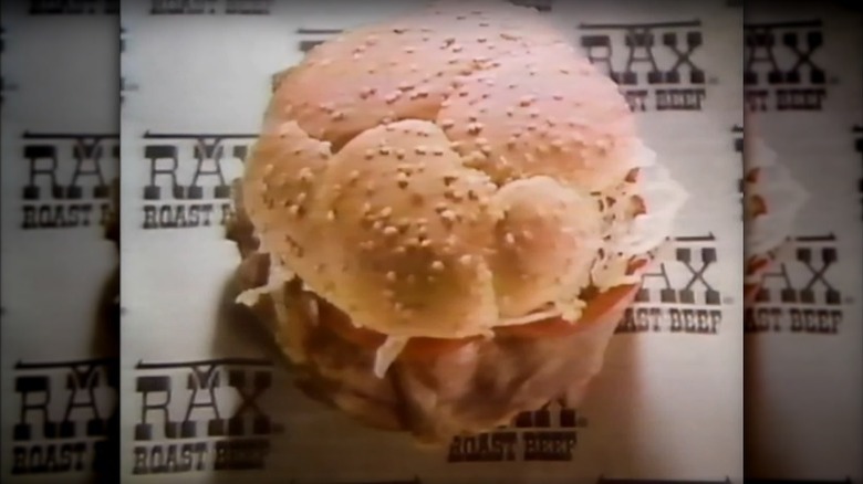 A Rax roast beef sandwich