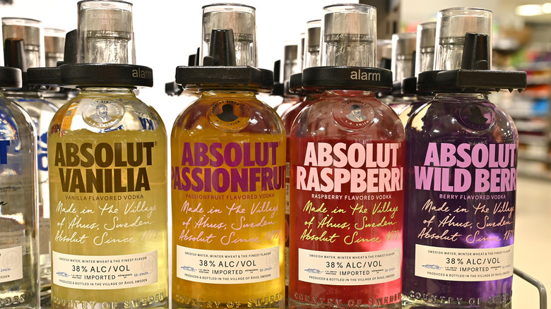 Absolut flavored vodka line-up