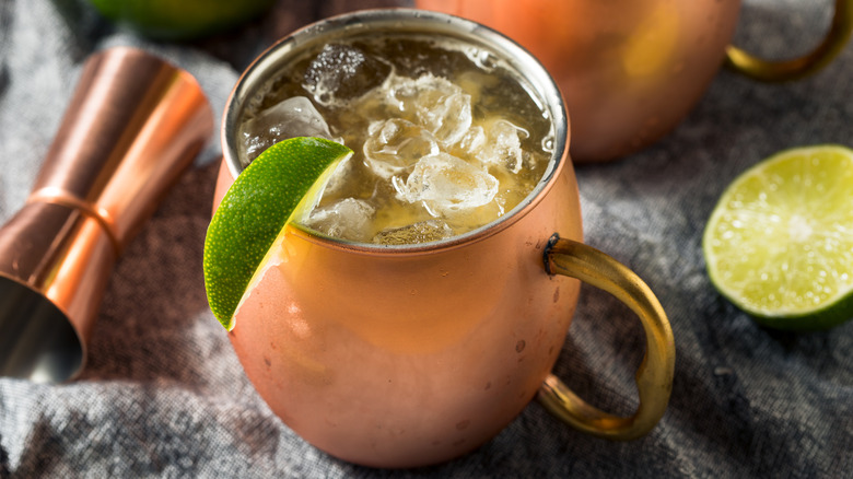 whiskey mule in copper mug