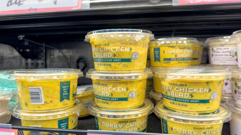 Trader Joe's curry chicken salad on display