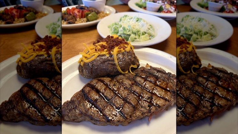 Steak and a baked potato from Texas Roadhouse