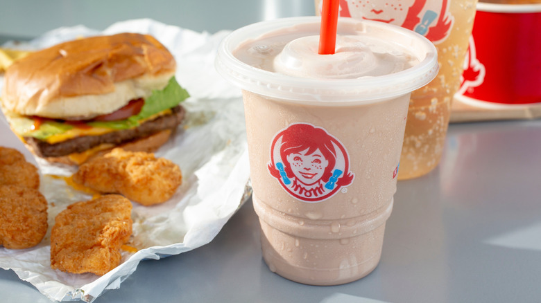 A photo of a Wendy's meal including a Frosty