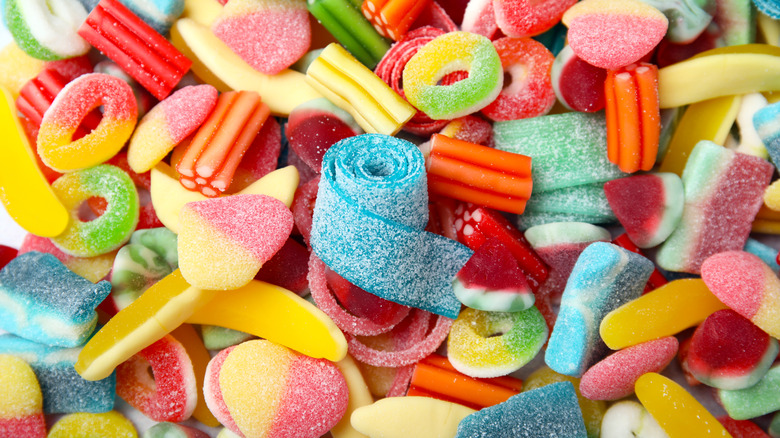 Closeup of colorful candies
