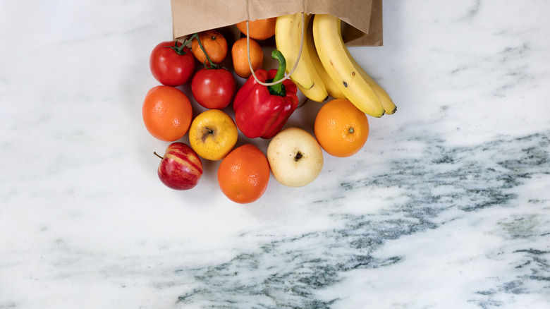 Closeup image of a stone countertop in a modern kitchen
