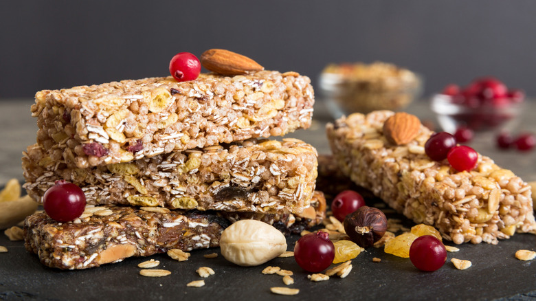 Various crunchy granola bars