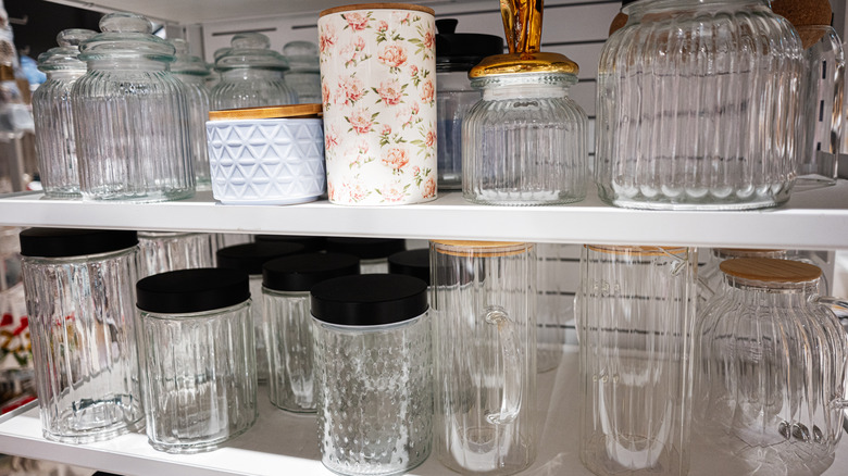 Various decorative kitchen jars