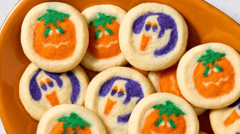 Pillsbury Halloween cookies on orange plate