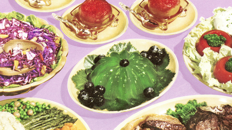 Retro '80s foods including Jell-O salad