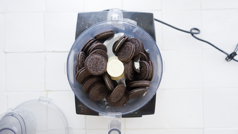 Blending oreos in food processor