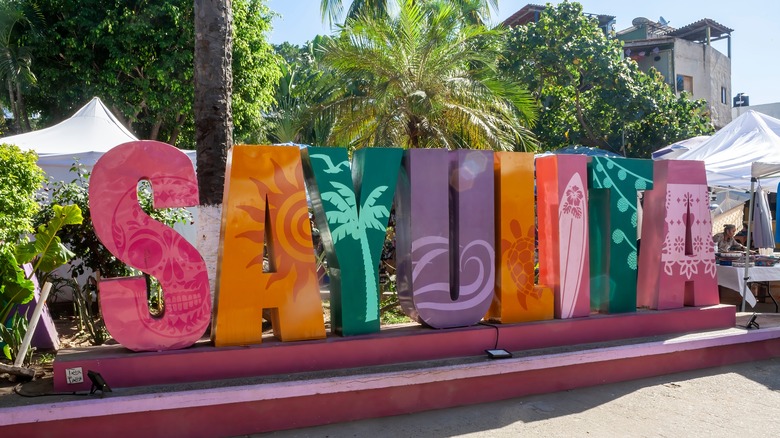 Colorful Sayulita town sign