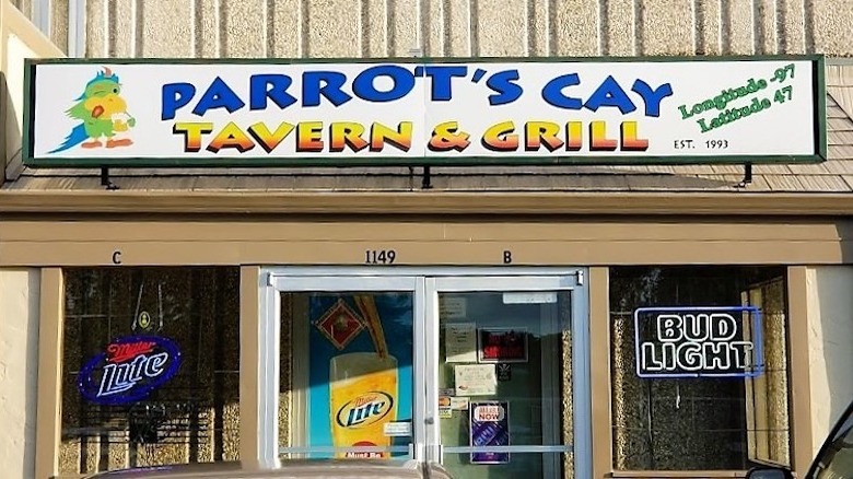 Parrot's Cay Sign & Entrance