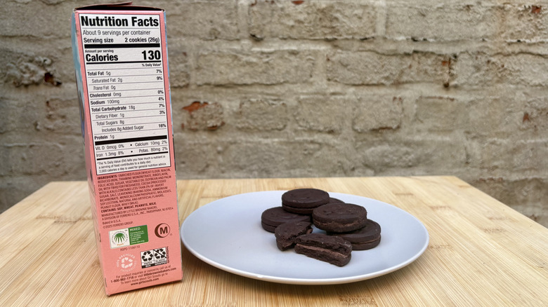 Box of Exploremore Girl Scout cookies nutritional label