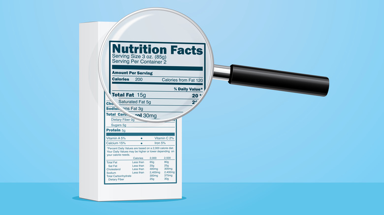 nutrition facts label
