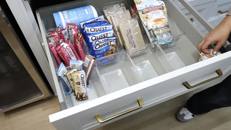 Organized pantry with containers