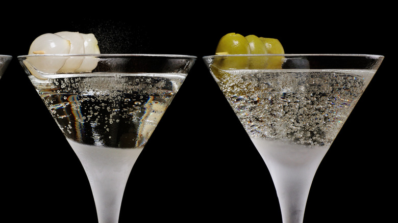 martinis with onions and olives