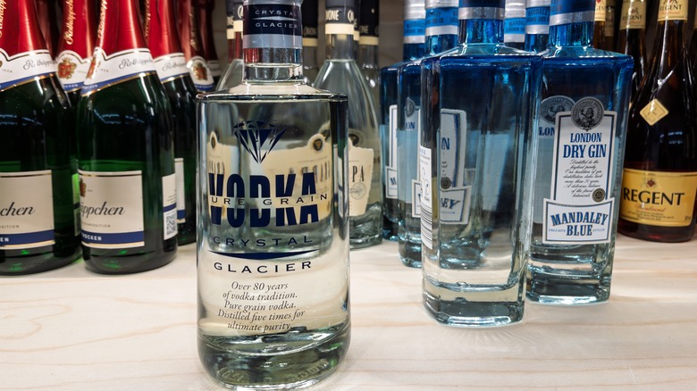 Premium Glacier vodka on a store shelf
