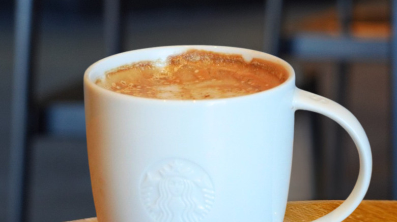 Close-up of Pecan Oatmilk Cortado