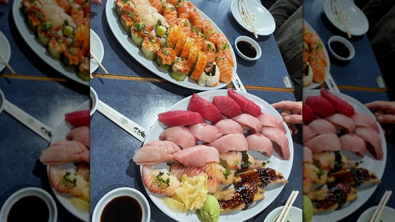 sushi plates at Saburo's