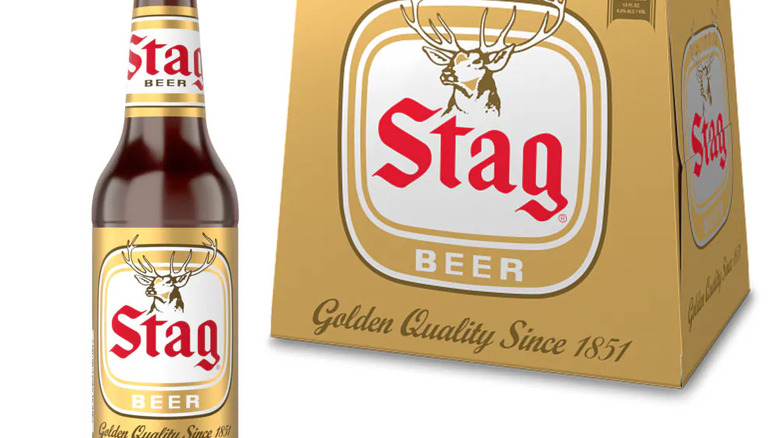 a bottle of Stag beer