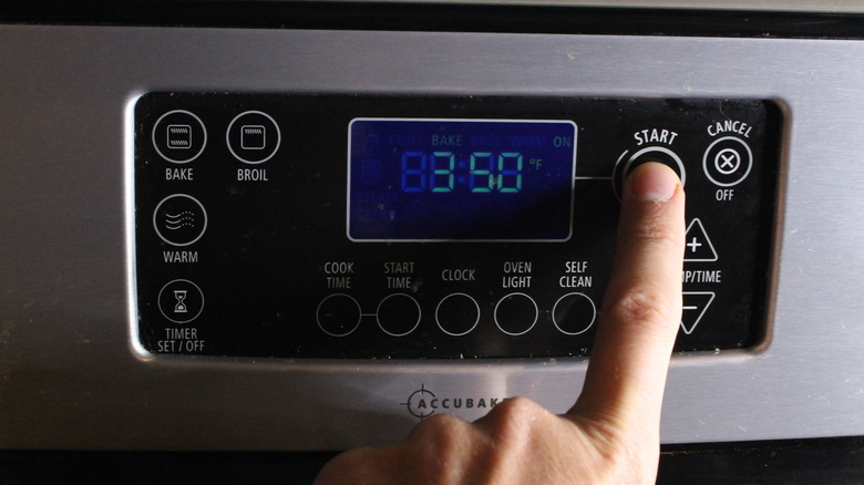 preheating the oven to 350 F