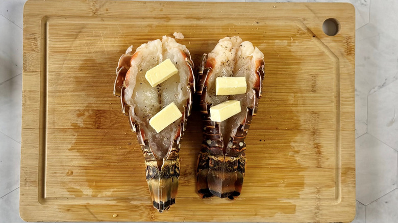 lobster tails in shells with butter