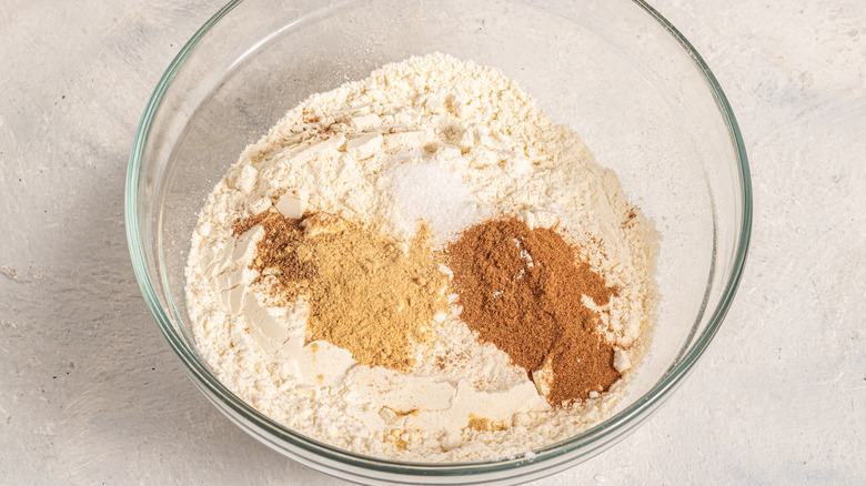 Bowl with flour and spices