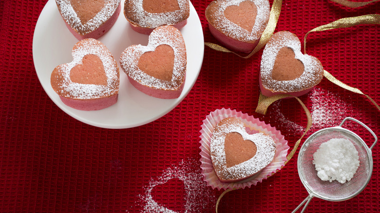 Heart cupcakes with heart shapes