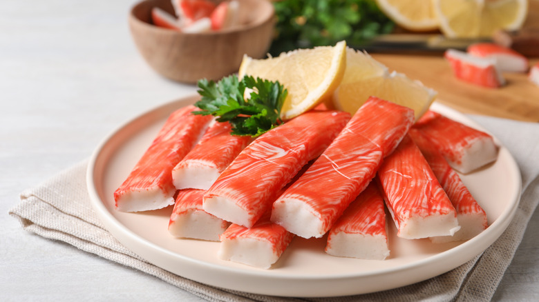 imitation crab with lemon