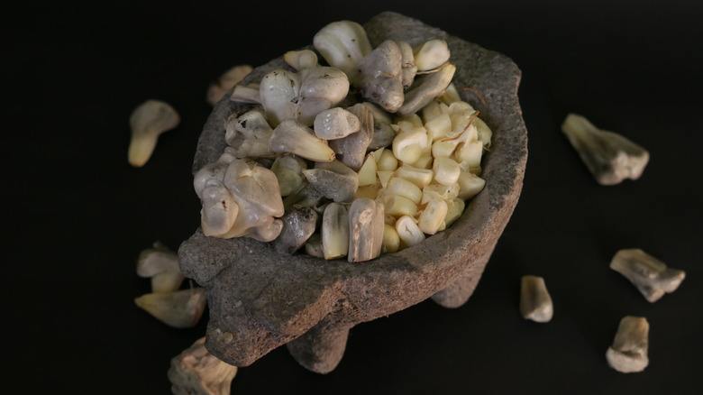 huitlacoche in a molcajete