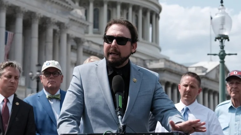 Eli Crane speaking in Washington DC to a crowd