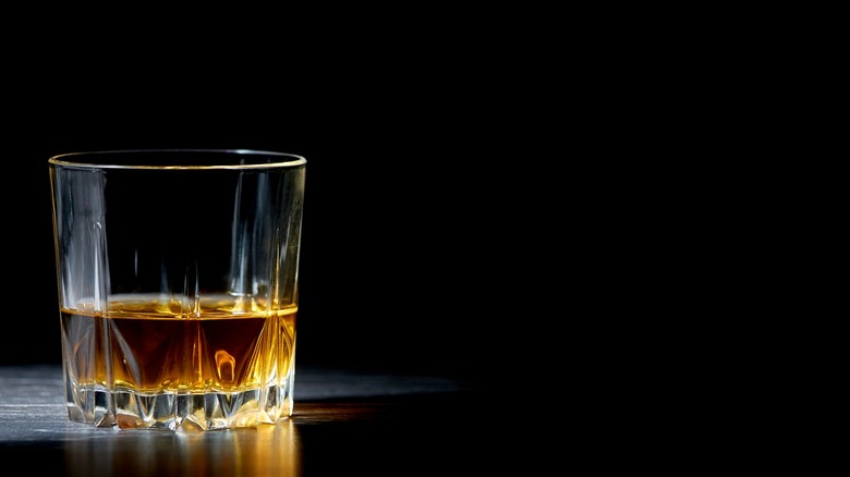 Glass of whiskey straight